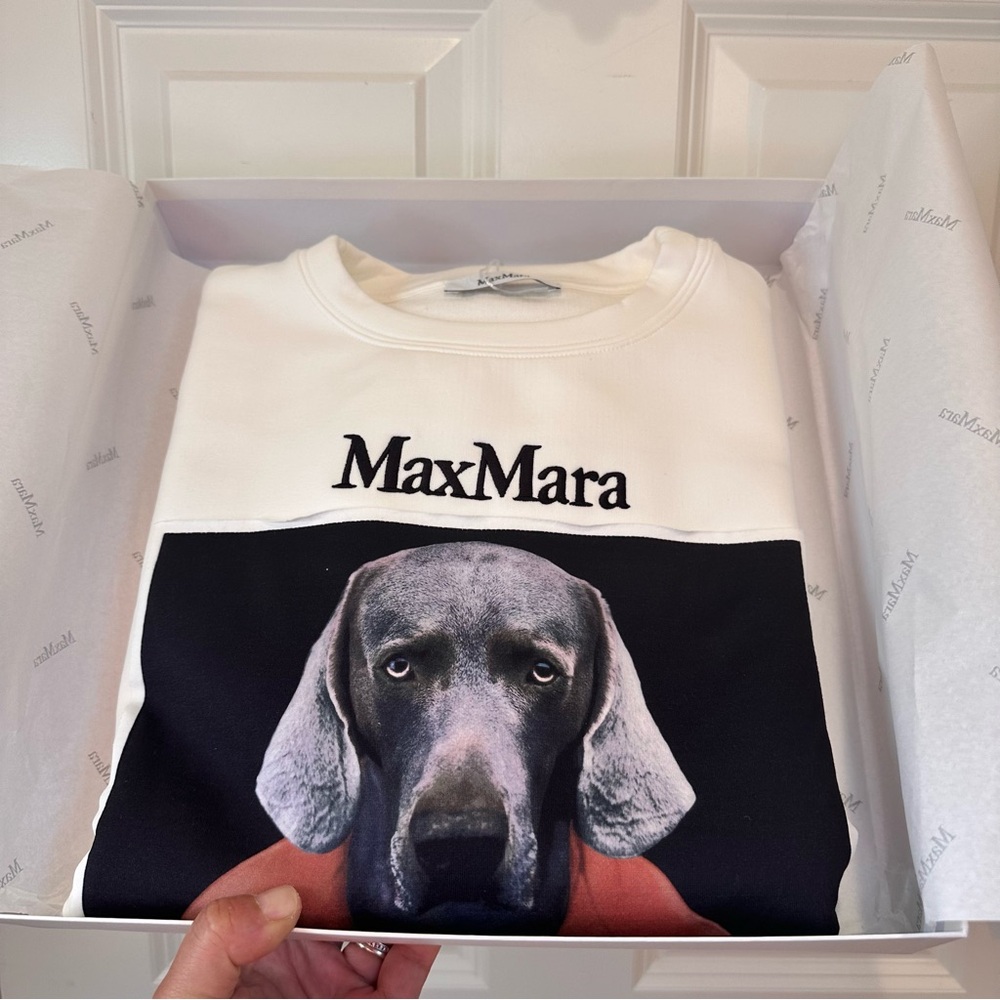 NWT MAX MARA X William Wegman Bacco Sweatshirt Size Small US4/6 Spring/ Fall - Picture 8 of 16